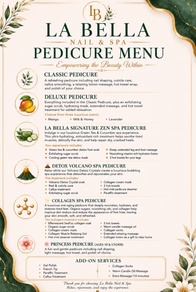 Inside La Bella Nail and Spa salon