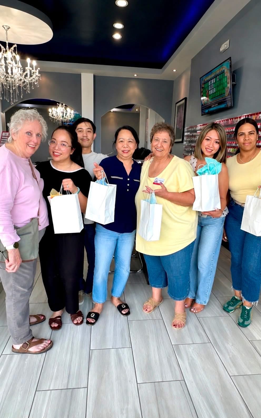 Jo Marie and the Keller Williams team enjoying a pamper party at La Bella Nail and Spa